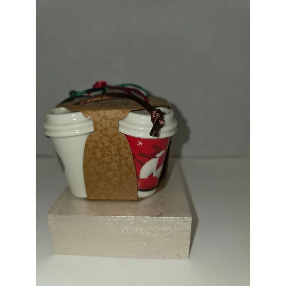 Starbucks‎ 2011 Holiday porcelain ornament set of four mini coffee cups new